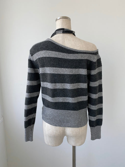 ボーダーワンショルダーニット | SL2244616 | グレー