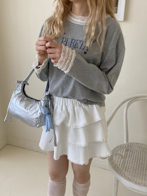 リボンチャーム付きミニバッグ | SL1243605 | シルバー