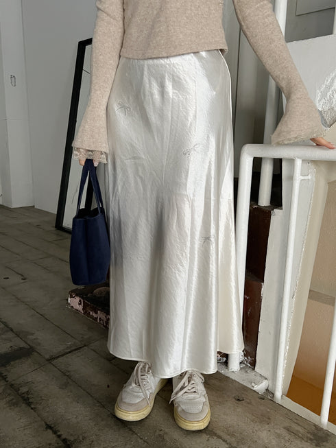 リボンラメサテンスカート | SL2251612 | アイボリー