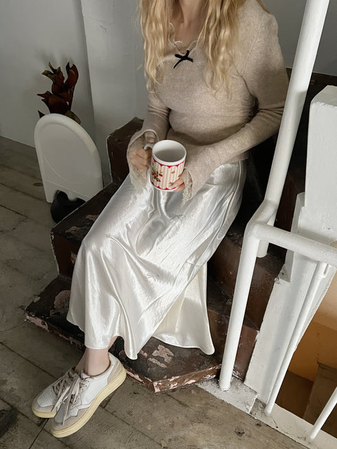 リボンラメサテンスカート | SL2251612 | アイボリー