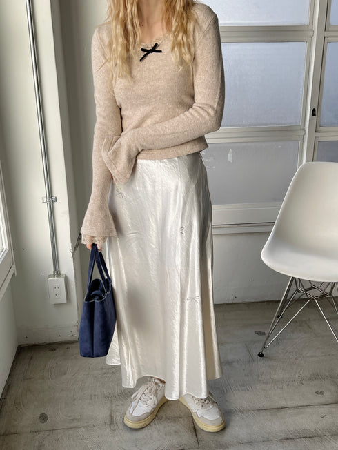 リボンラメサテンスカート | SL2251612 | アイボリー