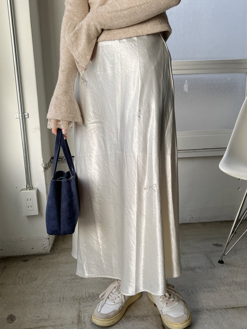 リボンラメサテンスカート | SL2251612 | アイボリー