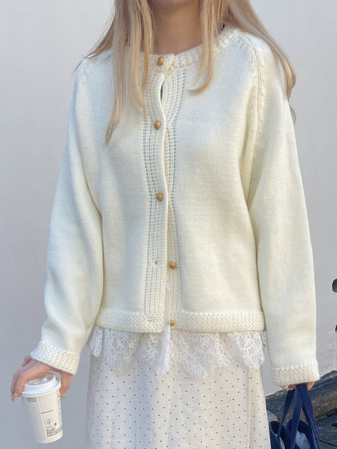 ラウンドネックニットカーディガン | SL2244641 | ホワイト