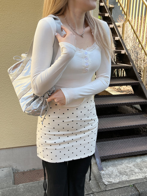 パッド付きリボンレーストップス | SL2251646 | ホワイト