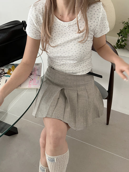 小花柄レースネックTシャツ | SL2252614 | ホワイト