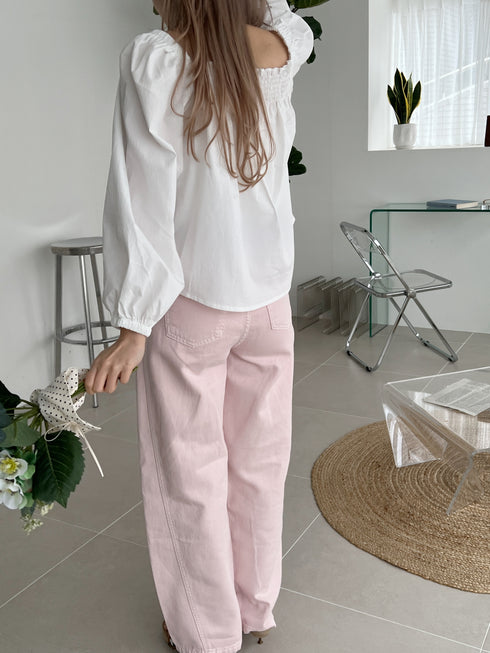 スクエアネックパフスリーブブラウス | SL2251607 | ホワイト