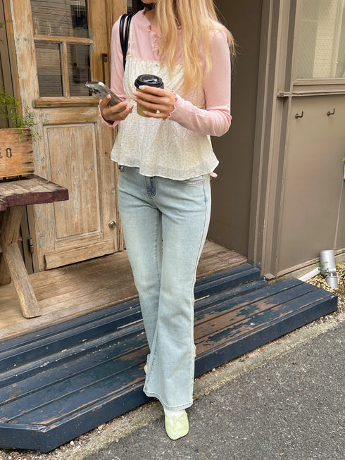 バックリボンポイントフレアデニム | SL2242643 | ブルー