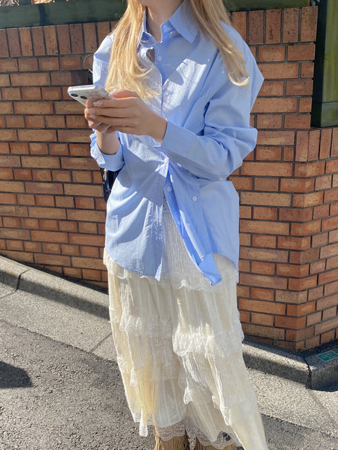 2wayサイドボタンカラーシャツ | SL2251606 | ブルー