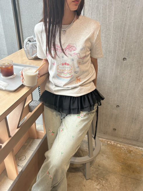 vintage ribbon cake tee | SL2242621 | グレー