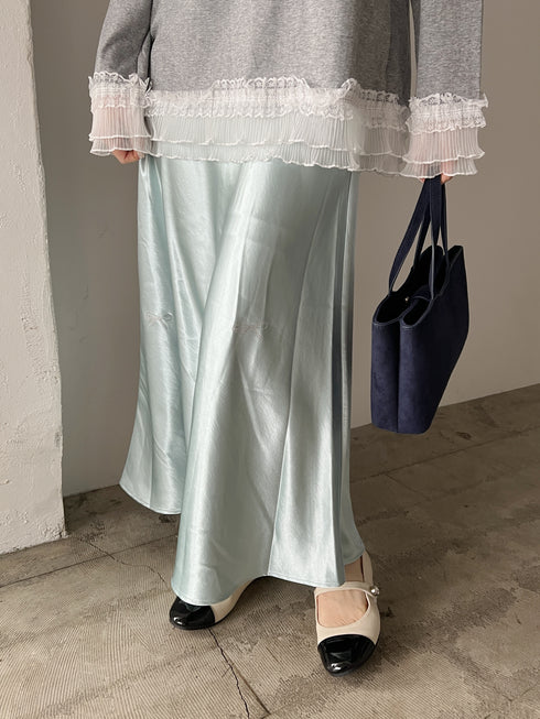 リボンラメサテンスカート | SL2251612 | グリーン