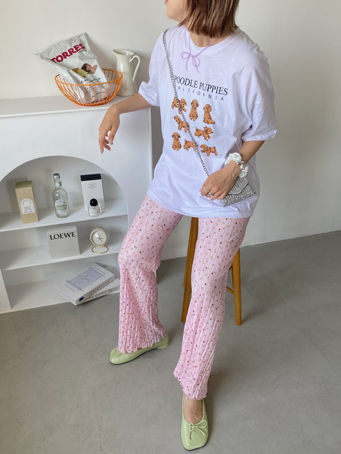 小花柄プリーツパンツ | SL2222747 | ピンク