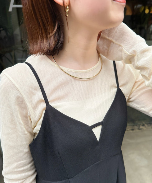 シンプルメタルチョーカーネックレス/ネックカフ | IS42410223 | ゴールド