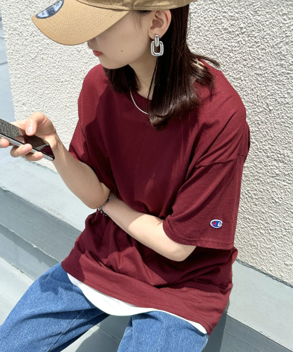 Champion Authentic T-SHIRTS チャンピオン サイズ展開多数 コットン 無地 1/2スリーブ 半袖 Tシャツ | 2191052 | マルーン