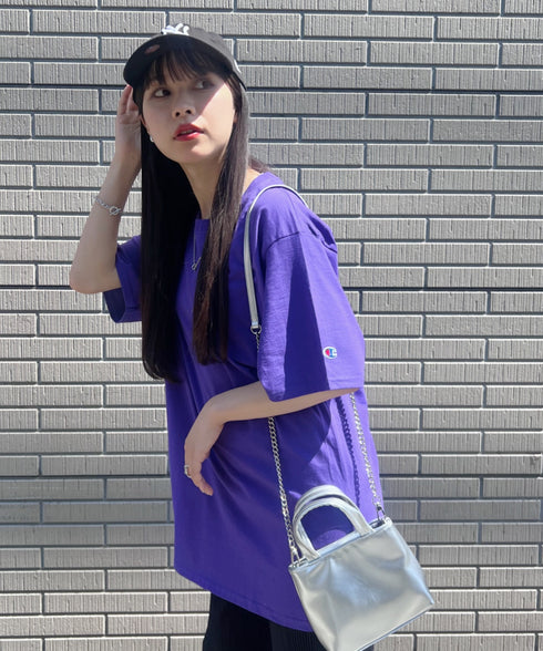 Champion Authentic T-SHIRTS チャンピオン サイズ展開多数 コットン 無地 1/2スリーブ 半袖 Tシャツ | 2191052 | パープル