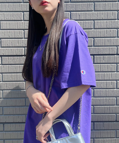Champion Authentic T-SHIRTS チャンピオン サイズ展開多数 コットン 無地 1/2スリーブ 半袖 Tシャツ | 2191052 | パープル