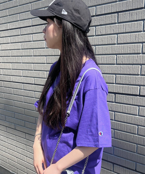 Champion Authentic T-SHIRTS チャンピオン サイズ展開多数 コットン 無地 1/2スリーブ 半袖 Tシャツ | 2191052 | パープル