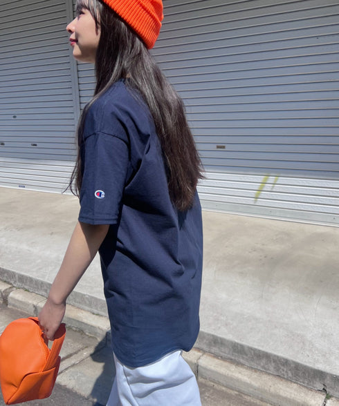 Champion Authentic T-SHIRTS チャンピオン サイズ展開多数 コットン 無地 1/2スリーブ 半袖 Tシャツ | 2191052 | ネイビー
