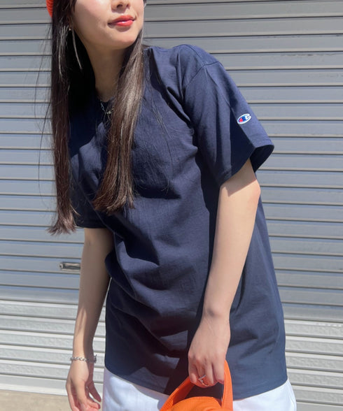 Champion Authentic T-SHIRTS チャンピオン サイズ展開多数 コットン 無地 1/2スリーブ 半袖 Tシャツ | 2191052 | ネイビー