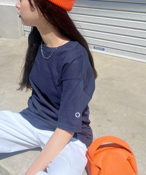 Champion Authentic T-SHIRTS チャンピオン サイズ展開多数 コットン 無地 1/2スリーブ 半袖 Tシャツ | 2191052 | ネイビー