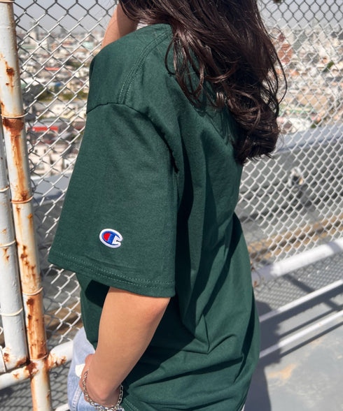 Champion Authentic T-SHIRTS チャンピオン サイズ展開多数 コットン 無地 1/2スリーブ 半袖 Tシャツ | 2191052 | ダークグリーン