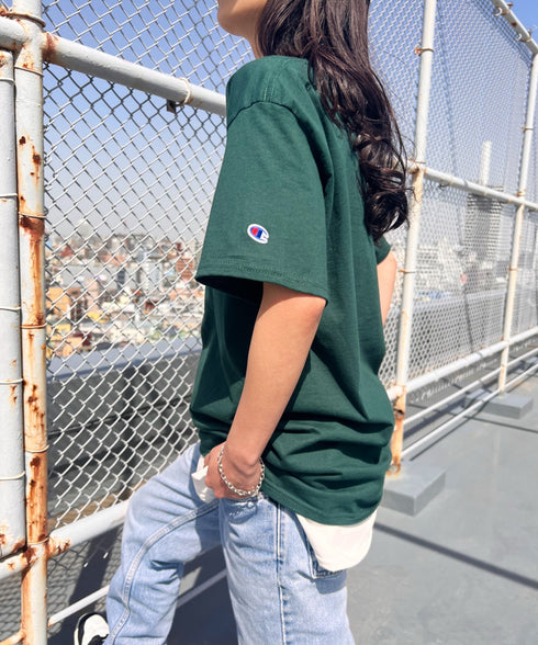 Champion Authentic T-SHIRTS チャンピオン サイズ展開多数 コットン 無地 1/2スリーブ 半袖 Tシャツ | 2191052 | ダークグリーン