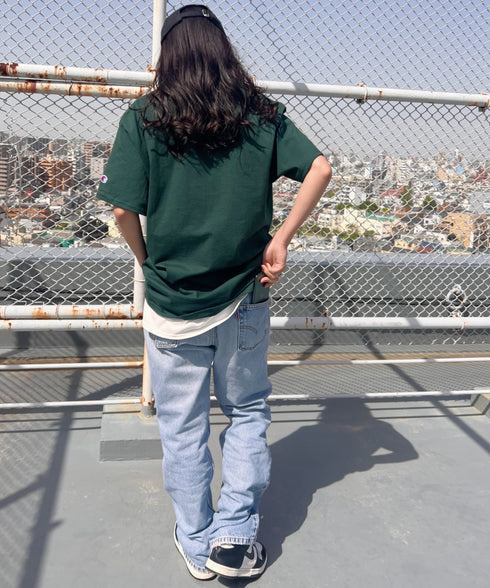 Champion Authentic T-SHIRTS チャンピオン サイズ展開多数 コットン 無地 1/2スリーブ 半袖 Tシャツ | 2191052 | ダークグリーン