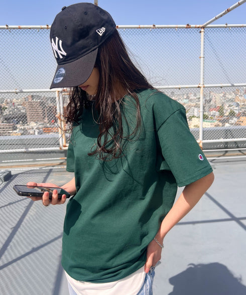 Champion Authentic T-SHIRTS チャンピオン サイズ展開多数 コットン 無地 1/2スリーブ 半袖 Tシャツ | 2191052 | ダークグリーン