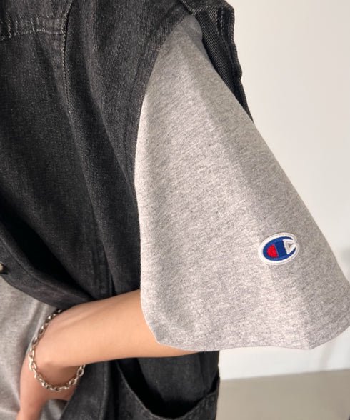 Champion Authentic T-SHIRTS チャンピオン サイズ展開多数 コットン 無地 1/2スリーブ 半袖 Tシャツ | 2191052 | グレー