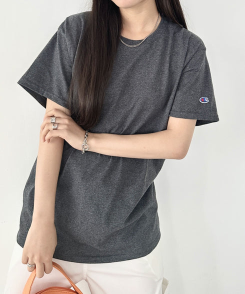 Champion Authentic T-SHIRTS チャンピオン サイズ展開多数 コットン 無地 1/2スリーブ 半袖 Tシャツ | 2191052 | チャコールグレー
