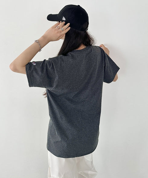 Champion Authentic T-SHIRTS チャンピオン サイズ展開多数 コットン 無地 1/2スリーブ 半袖 Tシャツ | 2191052 | チャコールグレー