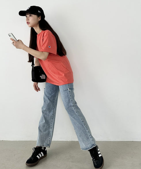 Champion Authentic T-SHIRTS チャンピオン サイズ展開多数 コットン 無地 1/2スリーブ 半袖 Tシャツ | 2191052 | レッド
