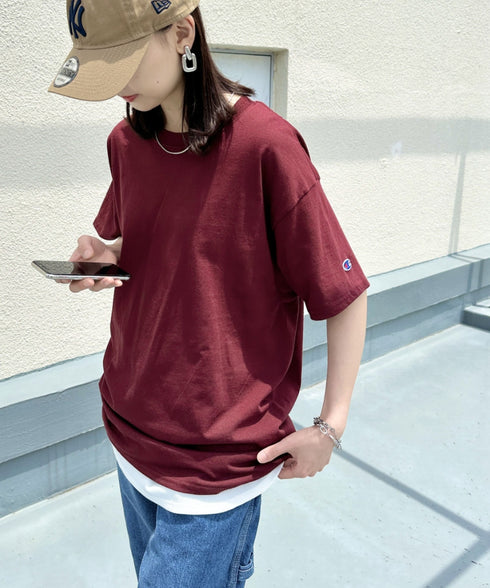 Champion Authentic T-SHIRTS チャンピオン サイズ展開多数 コットン 無地 1/2スリーブ 半袖 Tシャツ | 2191052 | マルーン