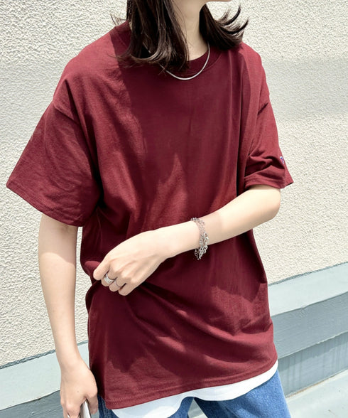 Champion Authentic T-SHIRTS チャンピオン サイズ展開多数 コットン 無地 1/2スリーブ 半袖 Tシャツ | 2191052 | マルーン