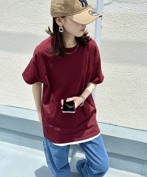Champion Authentic T-SHIRTS チャンピオン サイズ展開多数 コットン 無地 1/2スリーブ 半袖 Tシャツ | 2191052 | マルーン