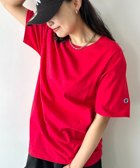 Champion Authentic T-SHIRTS チャンピオン サイズ展開多数 コットン 無地 1/2スリーブ 半袖 Tシャツ | 2191052 | レッド