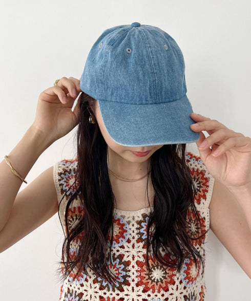 【newhattan】ニューハッタン 無地 ストーン ウォッシュド ツイル ローキャップ 帽子/STONE WASHED TWILL CAP | 4192001 | ライトインディゴブルー