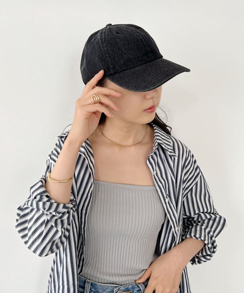 【newhattan】ニューハッタン 無地 ストーン ウォッシュド ツイル ローキャップ 帽子/STONE WASHED TWILL CAP | 4192001 | ダークブラック