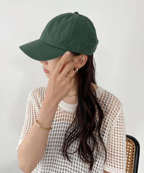 【newhattan】ニューハッタン 無地 ストーン ウォッシュド ツイル ローキャップ 帽子/STONE WASHED TWILL CAP | 4192001 | ダークグリーン