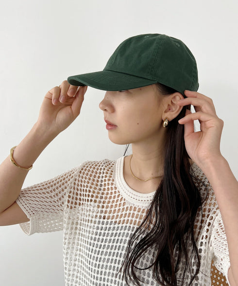 【newhattan】ニューハッタン 無地 ストーン ウォッシュド ツイル ローキャップ 帽子/STONE WASHED TWILL CAP | 4192001 | ダークグリーン