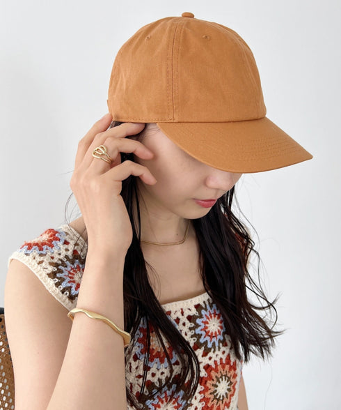 【newhattan】ニューハッタン 無地 ストーン ウォッシュド ツイル ローキャップ 帽子/STONE WASHED TWILL CAP | 4192001 | オレンジ系その他