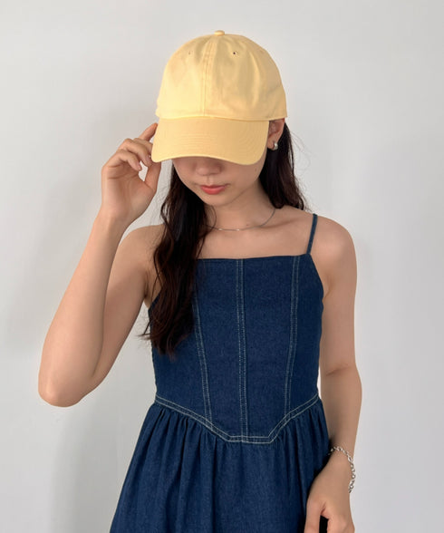 【newhattan】ニューハッタン 無地 ストーン ウォッシュド ツイル ローキャップ 帽子/STONE WASHED TWILL CAP | 4192001 | ライトイエロー