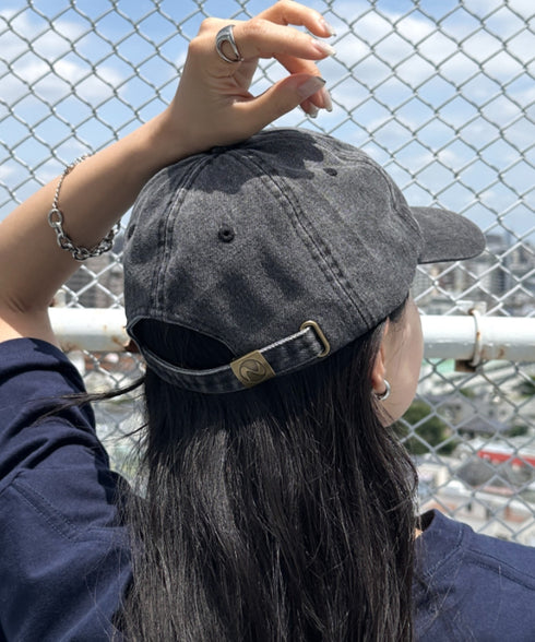 【newhattan】ニューハッタン 無地 ストーン ウォッシュド ツイル ローキャップ 帽子/STONE WASHED TWILL CAP | 4192001 | ライトブラック