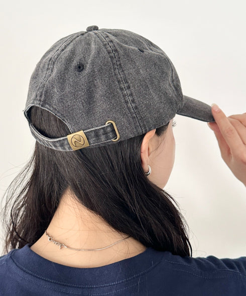 【newhattan】ニューハッタン 無地 ストーン ウォッシュド ツイル ローキャップ 帽子/STONE WASHED TWILL CAP | 4192001 | ライトブラック