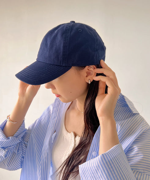 【newhattan】ニューハッタン 無地 ストーン ウォッシュド ツイル ローキャップ 帽子/STONE WASHED TWILL CAP | 4192001 | ネイビー