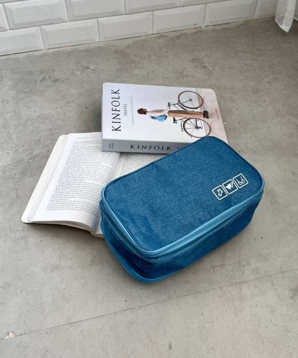 大容量トラベルポーチ 下着収納ケース | 4192006 | ライトブルー