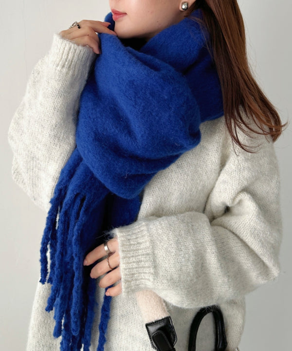 ボリュームフリンジマフラー | 4193001 | ダークブルー