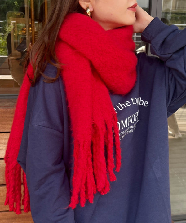 ボリュームフリンジマフラー | 4193001 | レッド