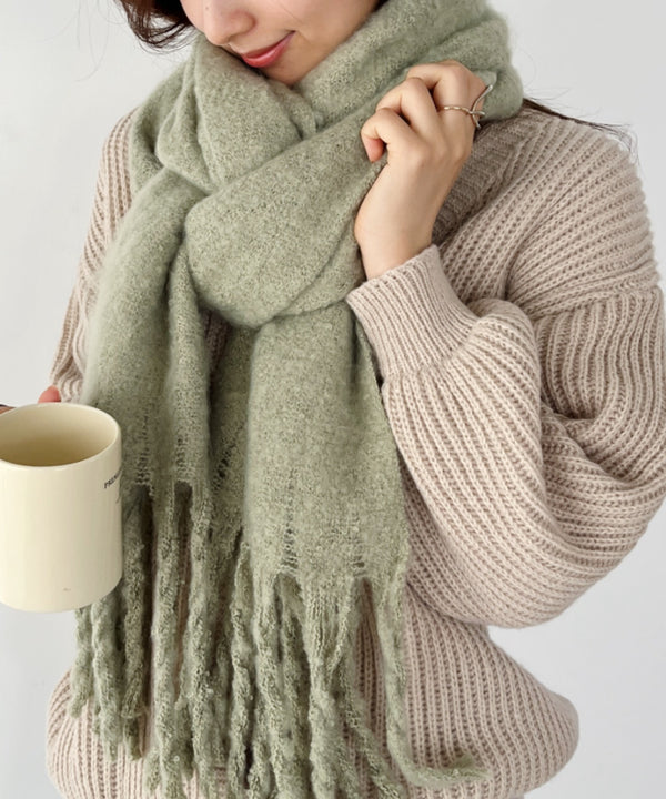 ボリュームフリンジマフラー | 4193001 | オリーブ