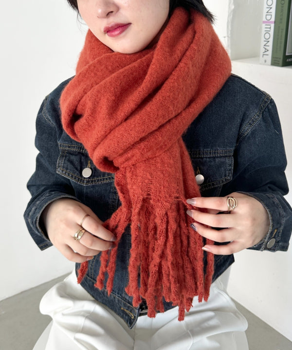 ボリュームフリンジマフラー | 4193001 | テラコッタ