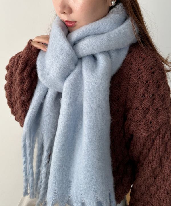 ボリュームフリンジマフラー | 4193001 | ライトブルー